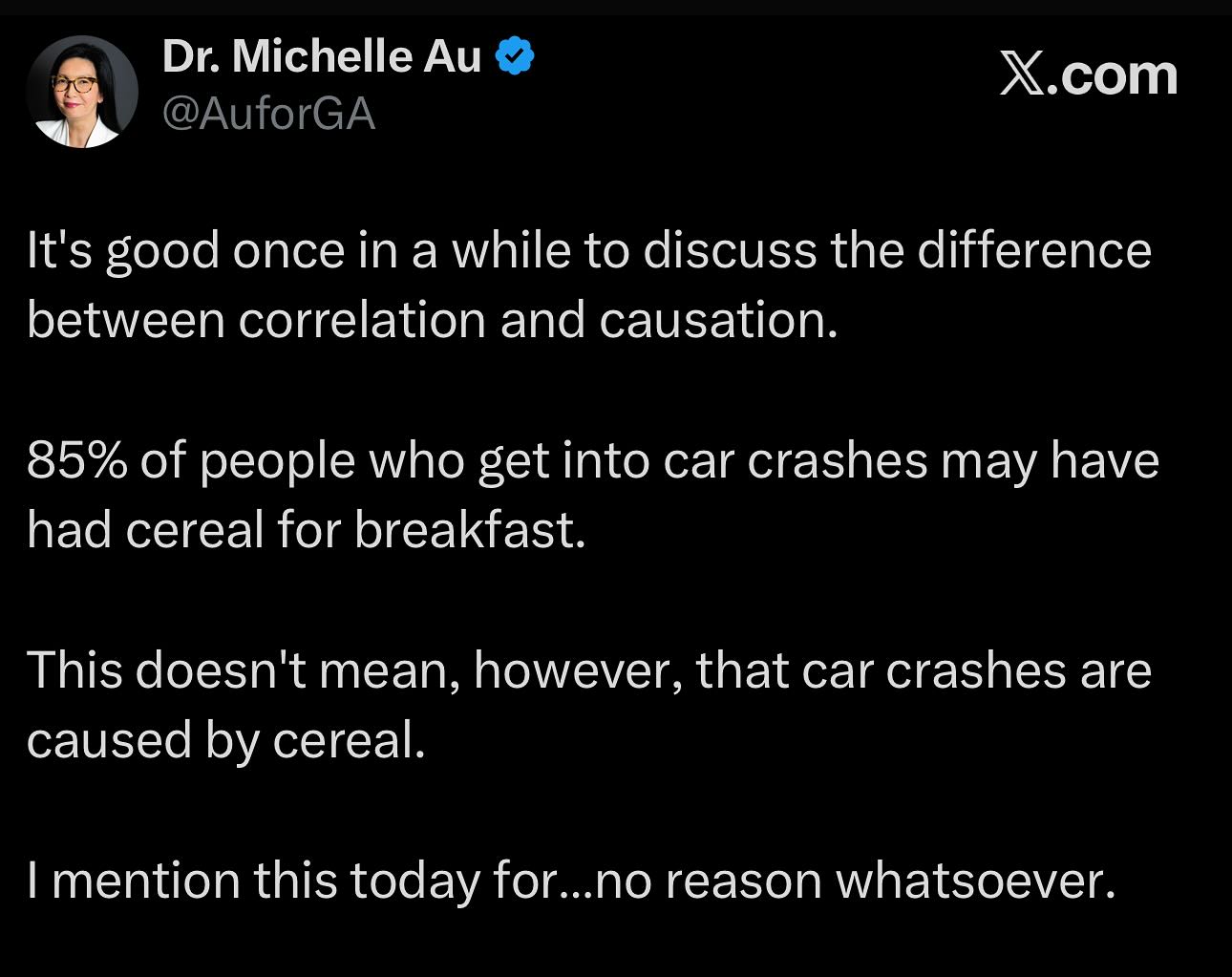 Please do not correlate my, or my loved-ones, causation.